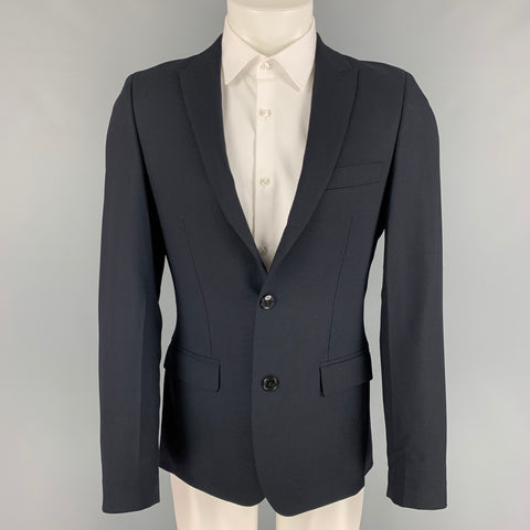 LORDS & FOOLS Size 36 Navy Wool Peak Lapel Sport Coat