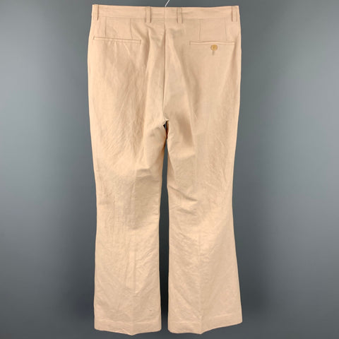 GUCCI Size 32 Beige Cotton Wide Leg Casual Pants