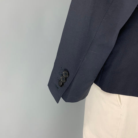 THE KOOPLES Taille 44 Manteau de sport à revers cranté en laine marine