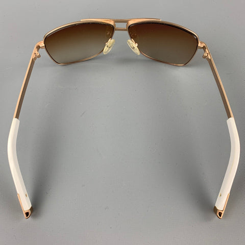 SKUNK FUNK Go South Sailing White & Gold Metal Sunglasses