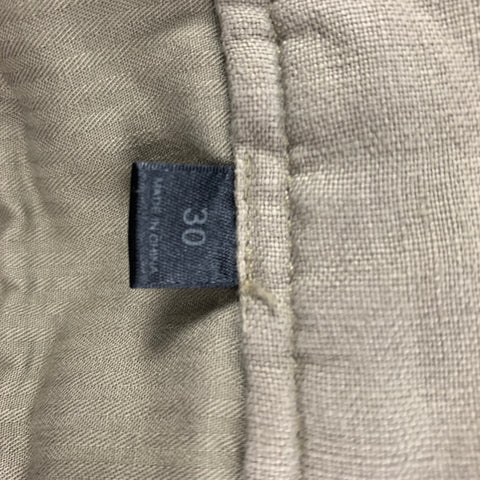 JOHN VARVATOS Size 30 Khaki Wrinkled Linen Cargo Casual Pants