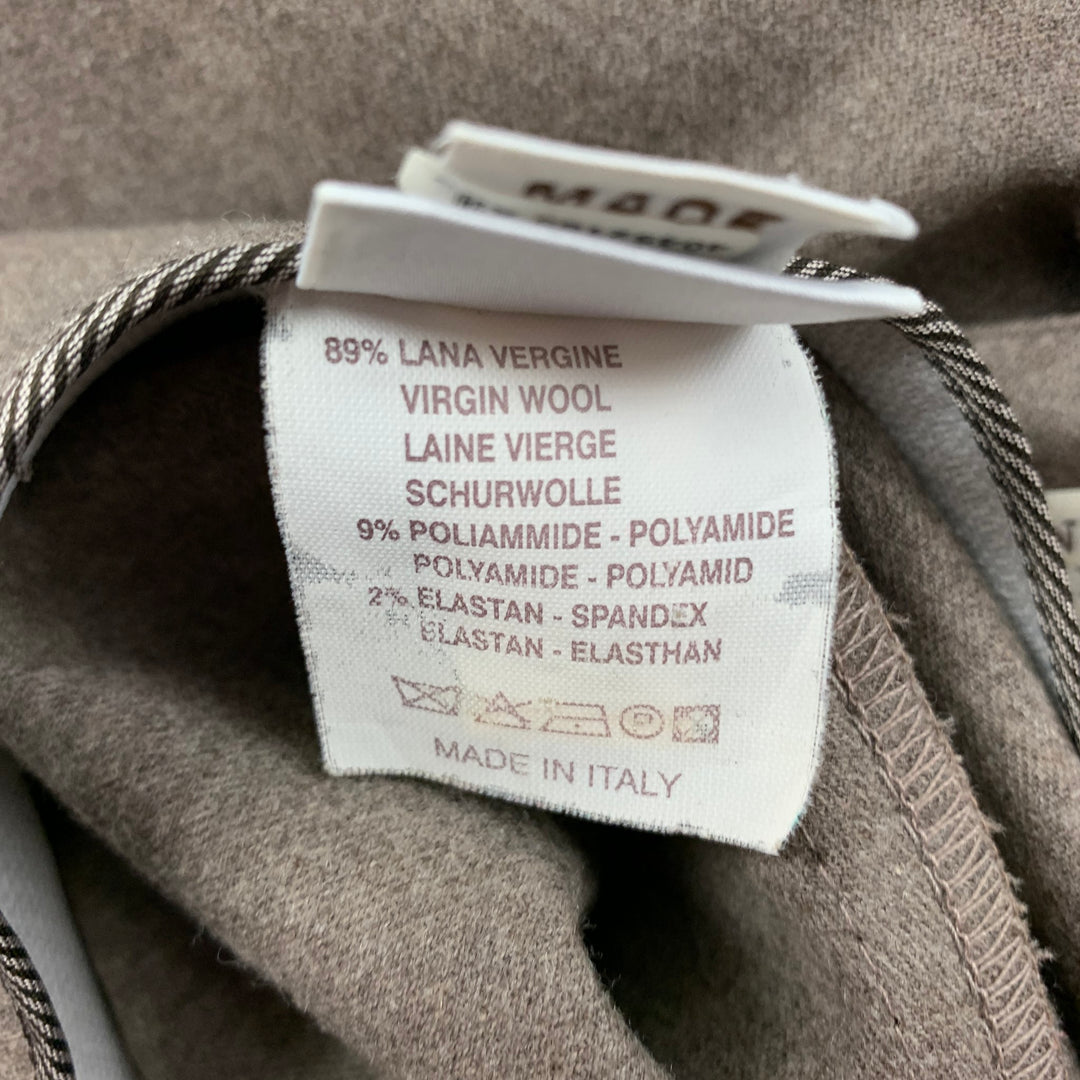 BRUNELLO CUCINELLI Size 8 Brown Wool Blend Heather Pencil Skirt