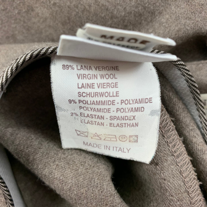 BRUNELLO CUCINELLI Size 8 Brown Wool Blend Heather Pencil Skirt