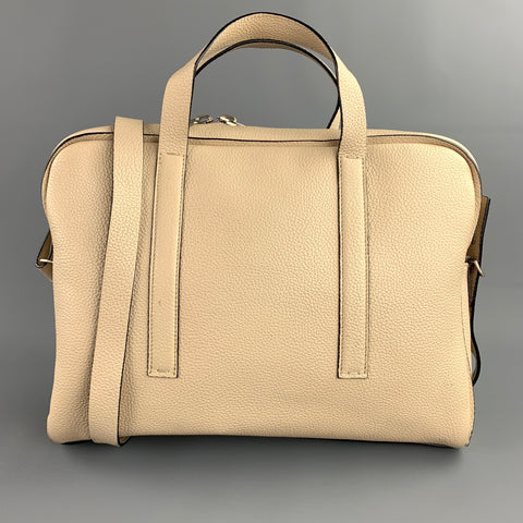 CALVIN KLEIN COLLECTION Beige Pebble Grain Leather Cross Body Handbag