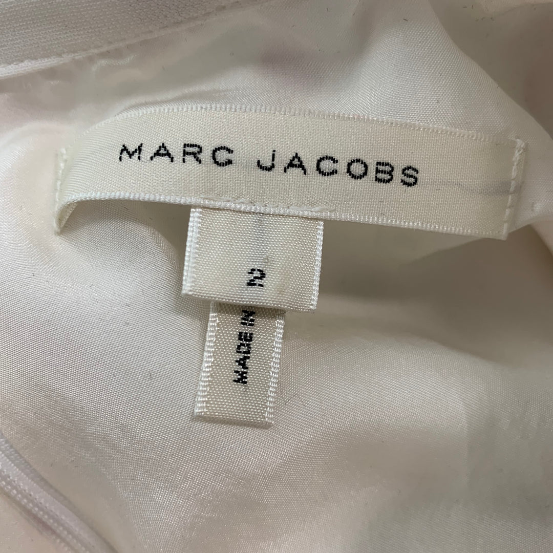 MARC JACOBS Taille 2 Robe trapèze en polyester multicolore blanc à pois