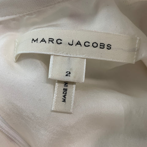 MARC JACOBS Size 2 White Multi Color Polyester Dots A Line Dress