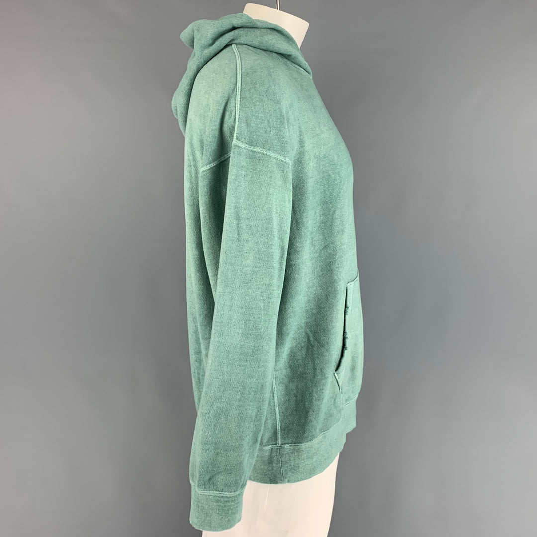 VISVIM Size XL Green Wash Cotton Jumbo Hoodie