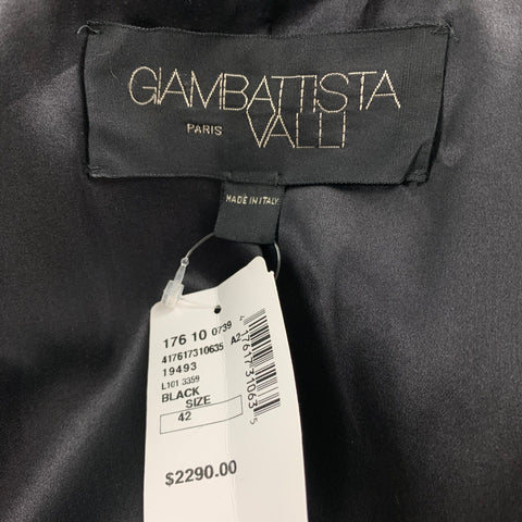 GIAMBATTISTA VALLI Size 6 Black Wool / Silk Bow Jacket