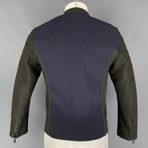NEIL BARRETT Size M Charcoal Grey Sheep Skinny Fit Leather Jacket