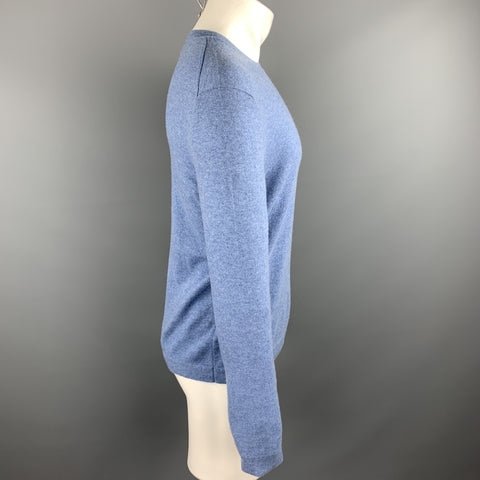 RALPH LAUREN Size S Blue Heather Cashmere Crew-Neck Pullover