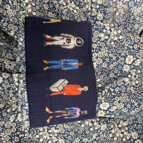 PAUL SMITH Size M Blue White Floral Cotton Long Sleeve Shirt