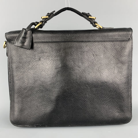 MULBERRY Solid Black Leather Briefcase Bag