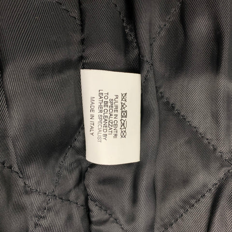 R13 Size M Black Distressed Studded Leather Zip Up Shut The Fuck Up Jacket