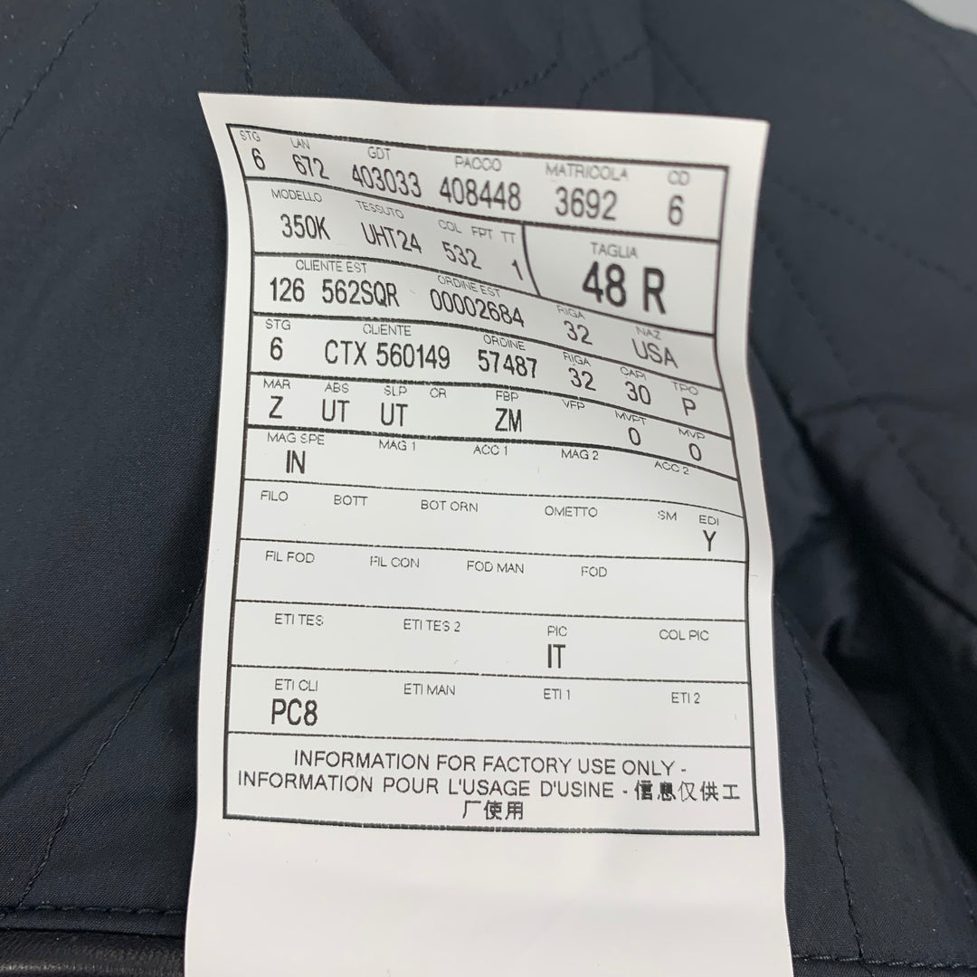 ERMENEGILDO ZEGNA Size 48 Black Wool Cashmere Jacket
