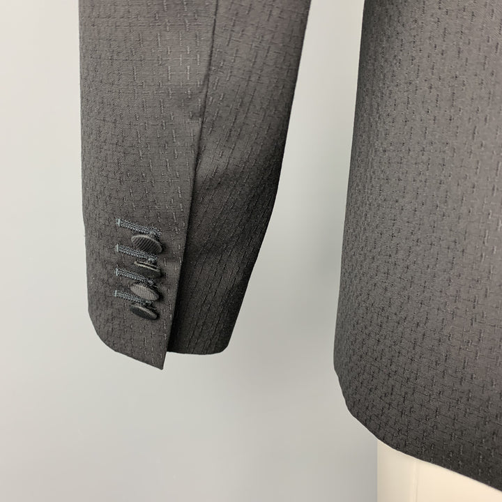 DOLCE & GABBANA Size 36 Regular Black Wool Blend Sequined Shawl Lapel Tuxedo