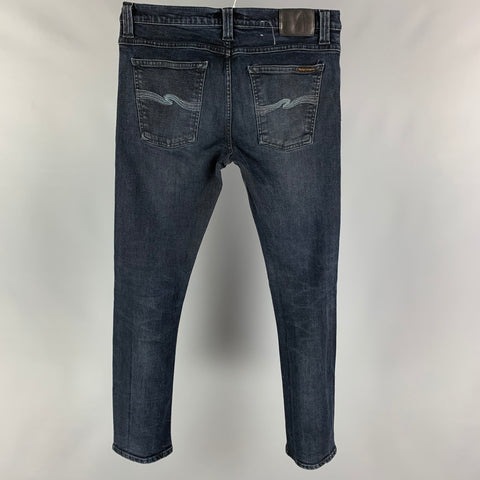 NUDIE JEANS Size 33 Navy Cotton Skinny Jeans