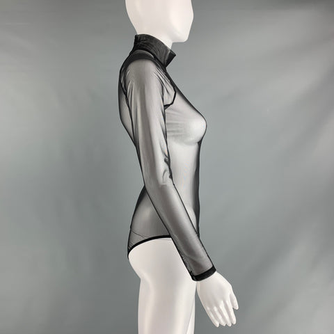 FLEUR DU MAL Size XS Black Polyamide Eastane See Through Body suit Dress Top