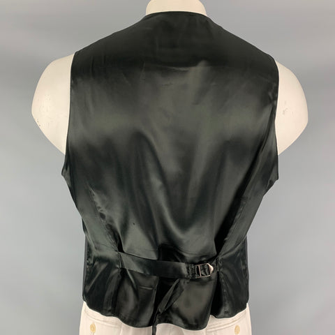 EMPORIO ARMANI Green Line Size 46 Black Solid Wool Asymmetrical Vest