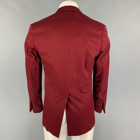 SPENCER HART Size 38 Burgundy Cotton Notch Lapel Sport Coat