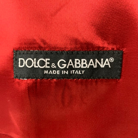 DOLCE & GABBANA Size 34 Navy Burgundy Stripe Wool Buttoned Vest