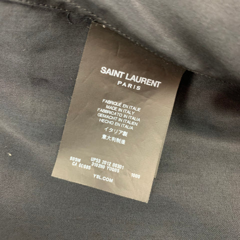 SAINT LAURENT Size S Black See-Through Cotton Button Up Long Sleeve Shirt