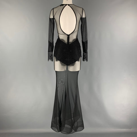 MICHAEL COSTELLO x  REVOLVE Size XXS Black Polyester Spandex Sheer Gown Dress