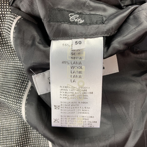 VERSACE COLLECTION Size 40 Black & White Grid Silk / Wool Sport Coat