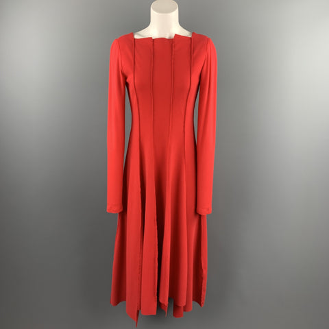 ANETT ROSTEL Taille 6 Robe longue asymétrique en coton rouge