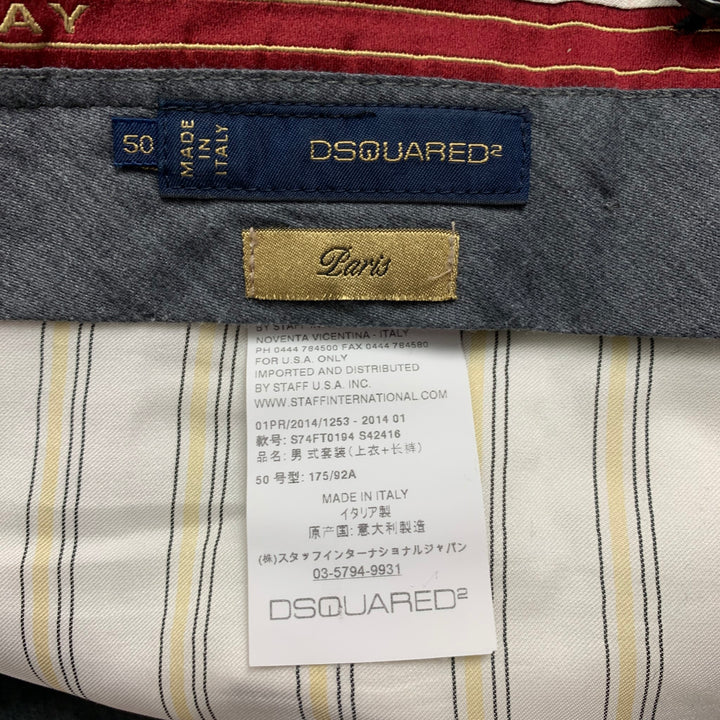DSQUARED2 Taille 40 Costume à Revers en Laine Pied-de-Poule Noir Blanc