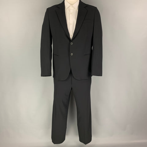 GIORGIO ARMANI Size 42 Black Wool Notch Lapel Suit
