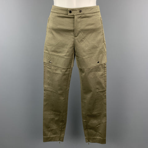 GUCCI Size 2 Olive Cotton / Elastane Snaps Cargo Cuff Zipper Casual Pants