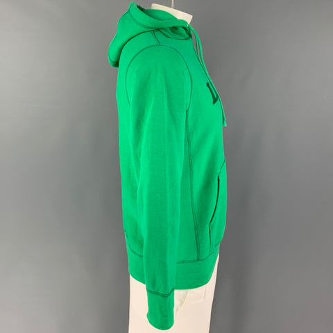 BIANCA CHANDON Size M Green Logo Cotton Hooded Sweatshirt