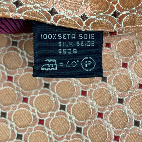 ERMENEGILDO ZEGNA Cravate En Soie Pois Rouge Orange