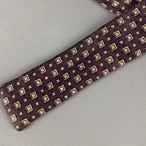 Cravate en soie à imprimé aubergine VINTAGE