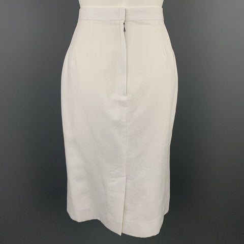 DOLCE & GABBANA Size 8 White Cotton / Flax A-Line Skirt Set