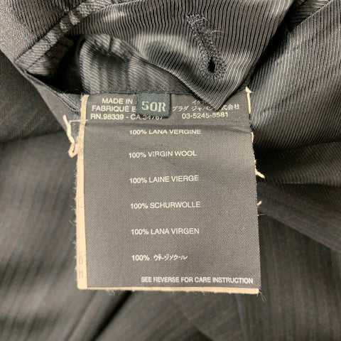 PRADA Size 40 Charcoal Stripe Virgin Wool Notch Lapel Suit