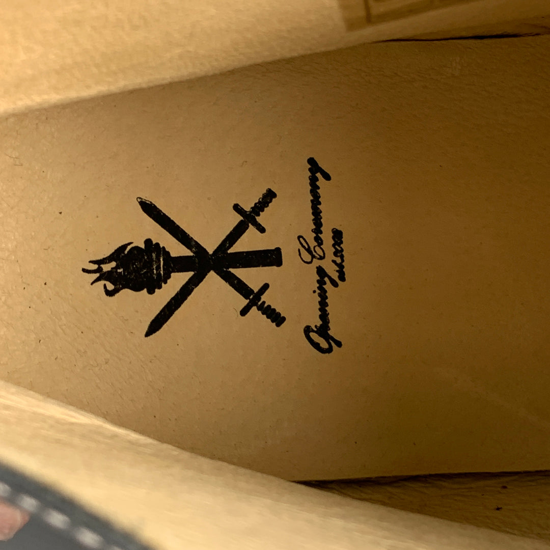 OPENING CEREMONY Size 11 Silver Metallic Leather Lace Up Boots