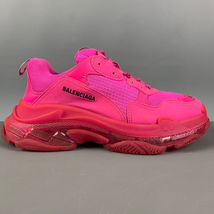 BALENCIAGA Size 11 Pink Fuchsia Mixed fabricks Sneakers