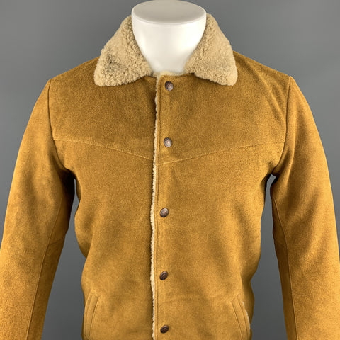 LEVI'S VINTAGE CLOTHING Size XS Tan Suede Shearling Snaps Jacket