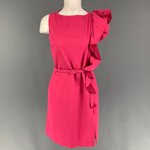 red valentino cotton dress RED VALENTINO Oceano White Ruffle Trim Cotton Dress Sz 40