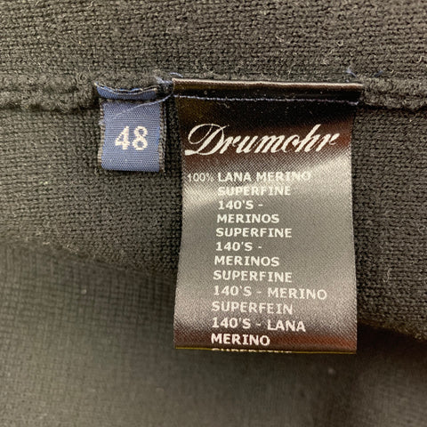 DRUMOHR Size S Black Merino Wool Cardigan
