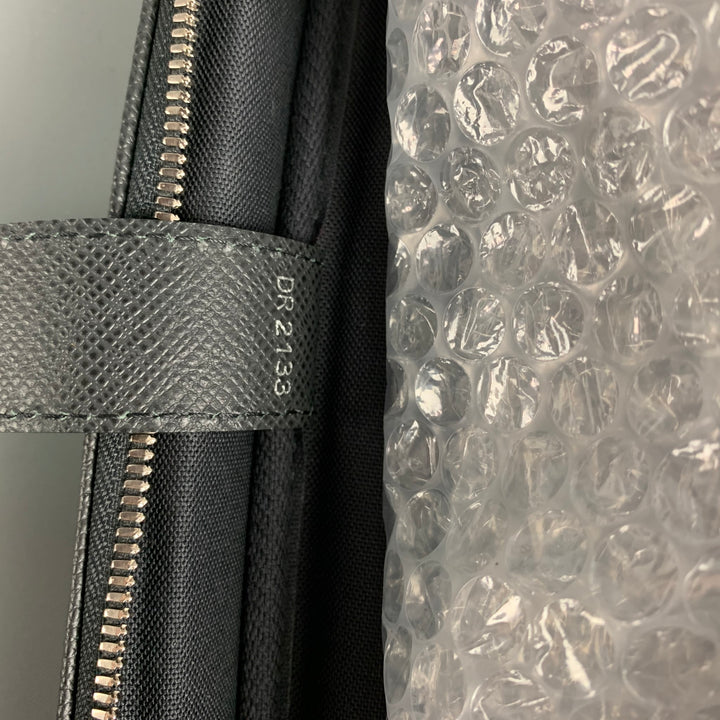LOUIS VUITTON All Pilot Case  Black Textured Leather Carry-On Roller Luggage Bag