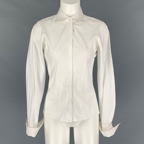 PINK Blusa con puño francés y rayas blancas talla 8