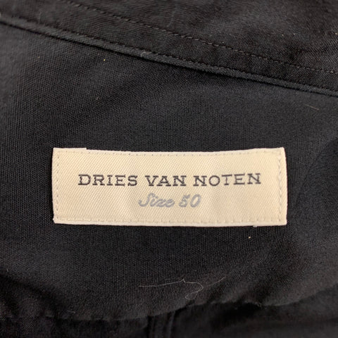DRIES VAN NOTEN Size M Black Blue Embellishment Cotton Long Sleeve Shirt