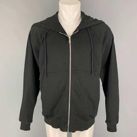 DRIES VAN NOTEN Size S Black Cotton Zipped Hood Jacket