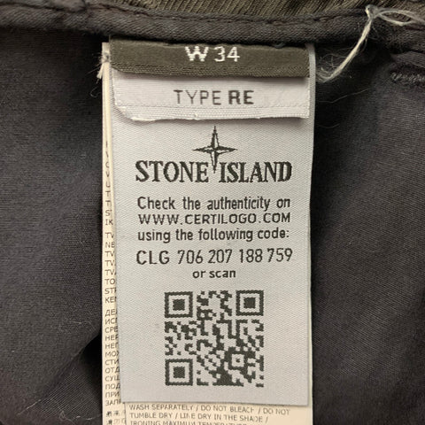 STONE ISLAND Size 34 Navy Cotton Cargo Type RE Casual Pants