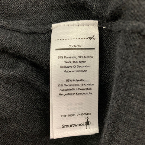 SMARTWOOL Size L Charcoal Wool Blend Half Zip Pullover