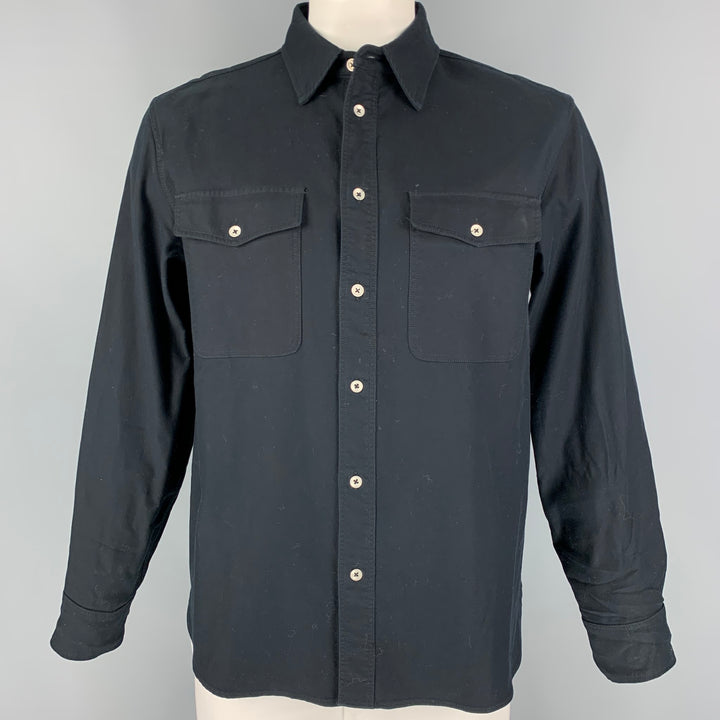 RAG & BONE Size L Black Cotton Button Up Long Sleeve Shirt