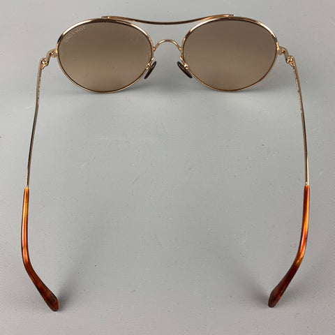 TOM FORD Gold Tone Metal Round Sunglasses
