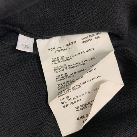 MIU MIU Size 4 Black Cotton Payette Sequin Belted Cardigan